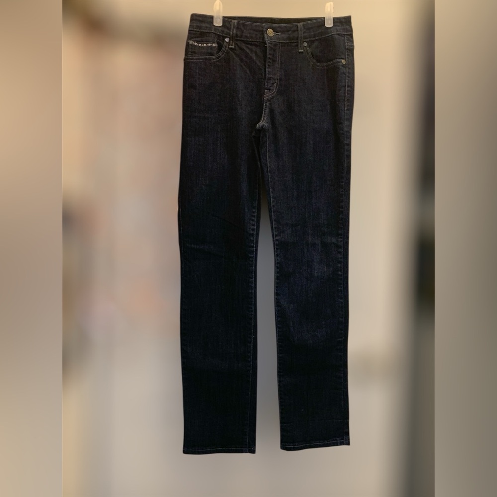Levi’s Mid Rise Skinny Dark Blue Wash Embroidered Denim Jeans